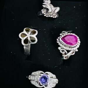 This is a four ring bundle they are all sterling silver and they’re stamped.